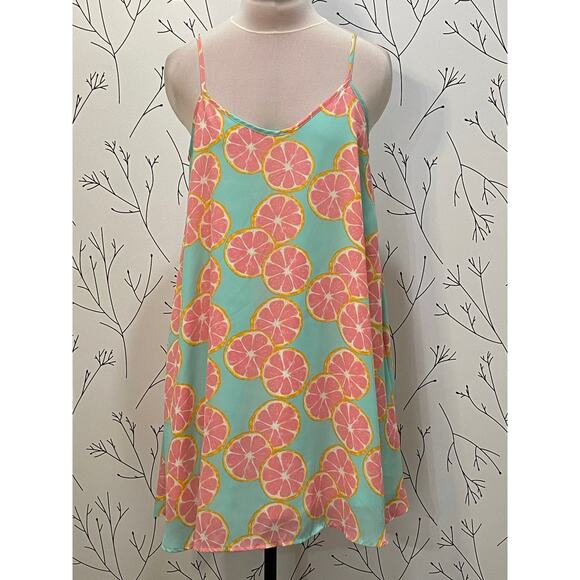 LAUREN JAMES Lola Swing Dress Main Squeeze SMALL Flowy Lined Thin Strap Summer - Picture 3 of 8
